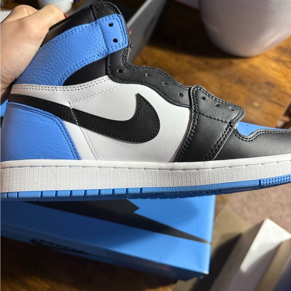 Nike Air Jordan High Tops in Black White and Blue